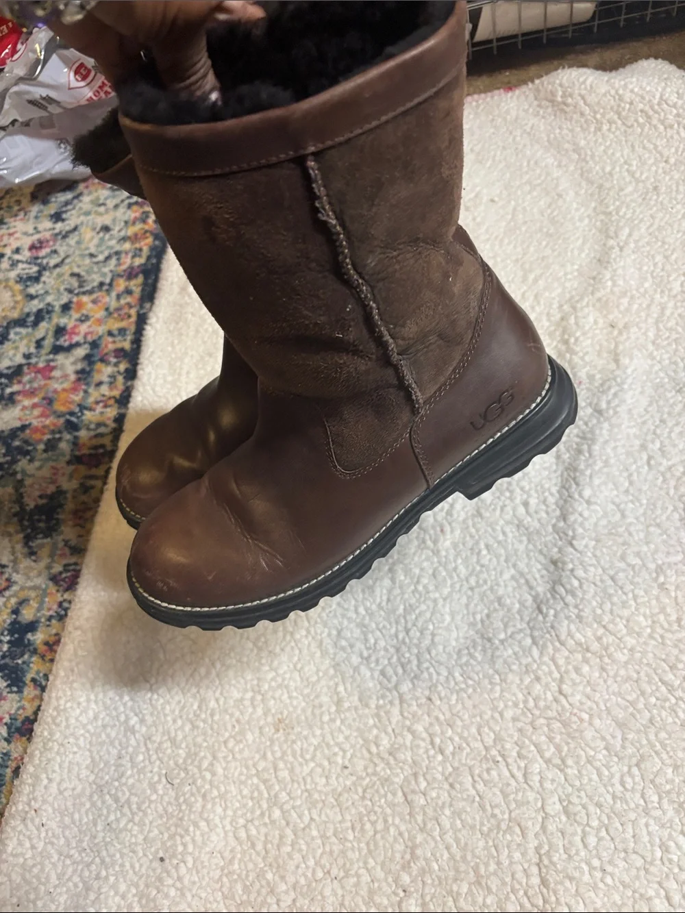 UGG Australia Brookfield 5381 Womens Brown Leather Sheepskin Winter Boots